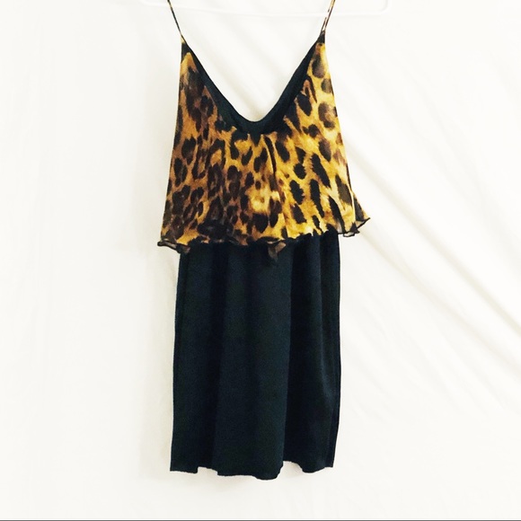 Cheetah Print Sheer Silk Casual Dress Size Large - Picture 6 of 8